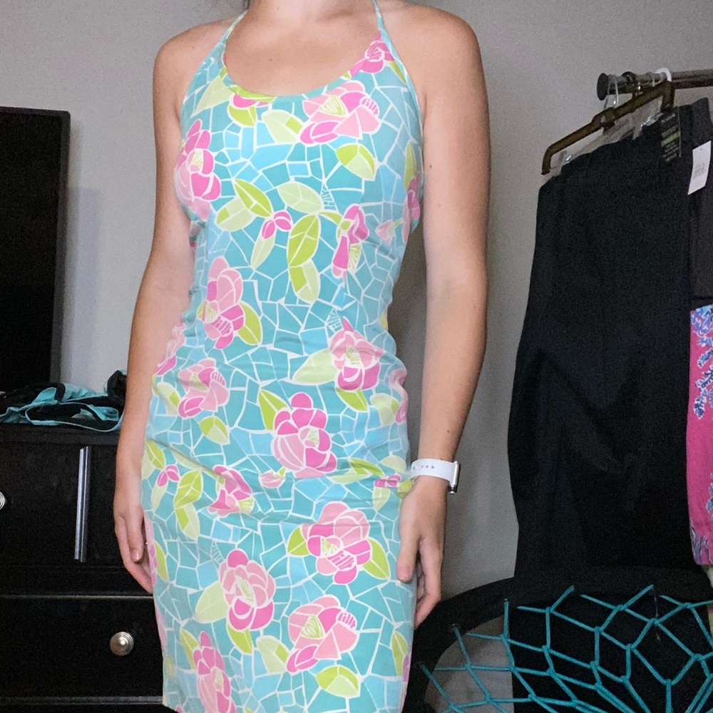 blue/green/pink floral Lilly Pulitzer dress size 2